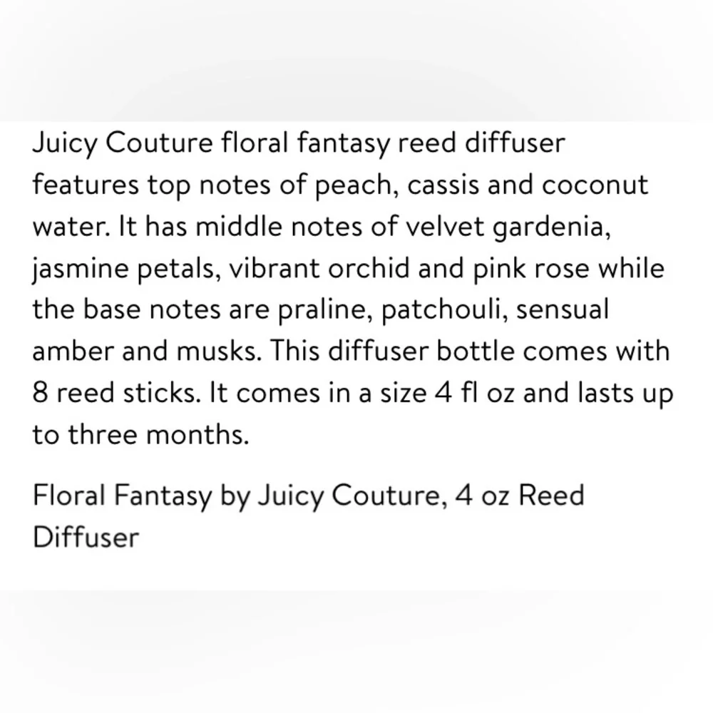 Juicy Couture Reed Diffuser Floral Fantasy